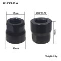 Bicycle Thru Axle Nut M12 M14 M15 Thread Axle Nuts Bike Hub Tube Shaft Skewer Cap for 1.0/1.25/1.5/1.75mm Thread pitch Thru Axle. 