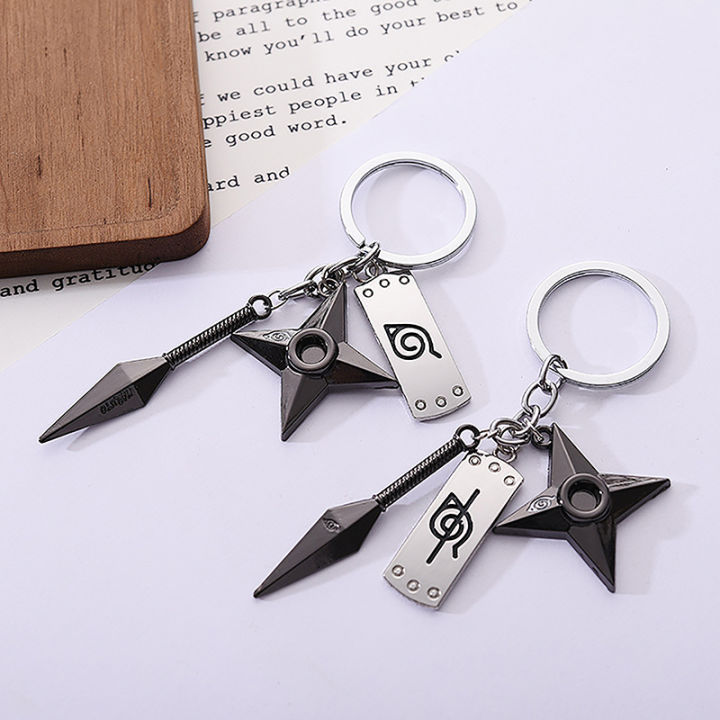 Narutos Anime Kunai Shuriken Konoha Ninja Keychain For Car Keys Bag Backpack Trinkets Keyring Accessories Women Jewelry Men Gift Cherry Super Store