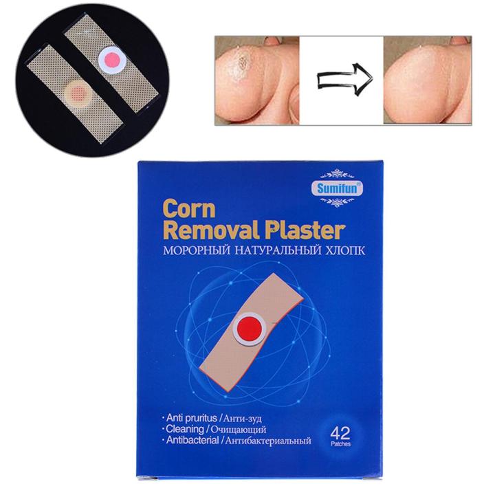 42pcs/bag corn removal remover plaster pain relieving detox foot pads patches