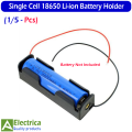 1/5 Pcs 18650 Battery Holder - Durable Li-ion 3.7V Single Cell Case for DIY, Robotics & Power Banks by Electrica. 