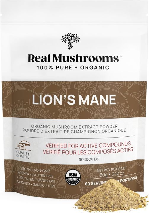 Real Mushrooms Lion’s Mane Powder 60 Servings 60gm
