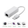 USB 2.0 To RJ45 Lan Network Ethernet Adapter Card Converter USB 2.0 Ethernet Adapter - White. 