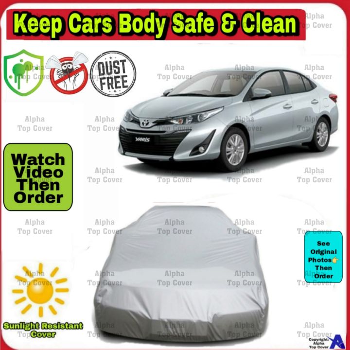 Toyota Yaris ALPHA Car Cover - Silver Grey Parachute Quality Long Life Dust Proof Anti Scrtch UV Resistant Car Top Cover Toyota Yaris