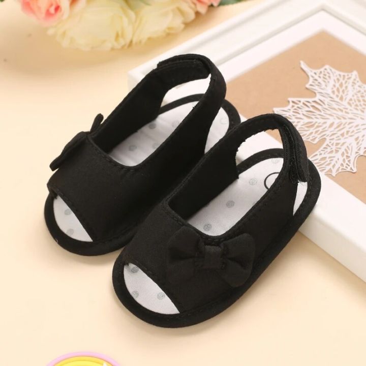 Baby Girls Summer Sandals Lovely Bowknot Soft Sole Breathable Comfort Sandals Baby Baby Cute Bed Shoes Walking Shoes For 0-18M