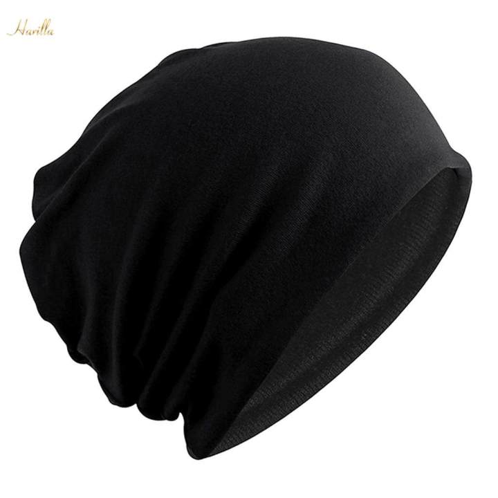 Summer%20Soft%20Cotton%20Slouchy%20Beanie%20Chemo%20Hat%20Women%20Men%20Black%20-%20Image%202