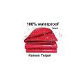 RED 100% waterproof Tarpal ,UV stabilized,durable,high quality,edge to edge borders double stitched with hooks on every 3 feet distance on sides ,Used for sun shade and other outdoor activities.. 