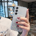 For Samsung A15 case Shiny Ring Glitter Soft Transparent Holder Stand Back Cover with ring Stars Moon Girls Cover For Samsung Galaxy A15 Back Cover Phone cases. 