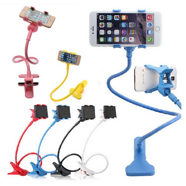 Flexible 360 Clip Mobile Cell Phone Holder Lazy Bed Desktop Bracket Mount Stand