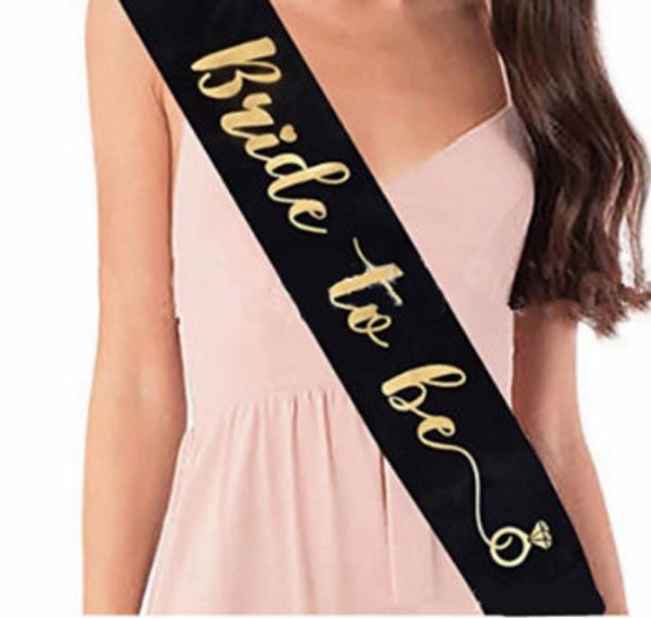 Bride To Be Satin Sash For Bridal Shower Pink, White, Black, Purple, golden, Red
