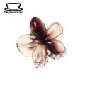 Flower Hair Claw Clip Stylish Flower Shape Hair Claw Clip for Anti-slip Hold Transparent Acrylic Decorative Headwear with Teeth Design Perfect for Secure Hair Clip. 