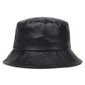 bucket hat faux leather bucket hats PU leather solid top men's and women's fashion bucket cap Panama fisherman caps. 
