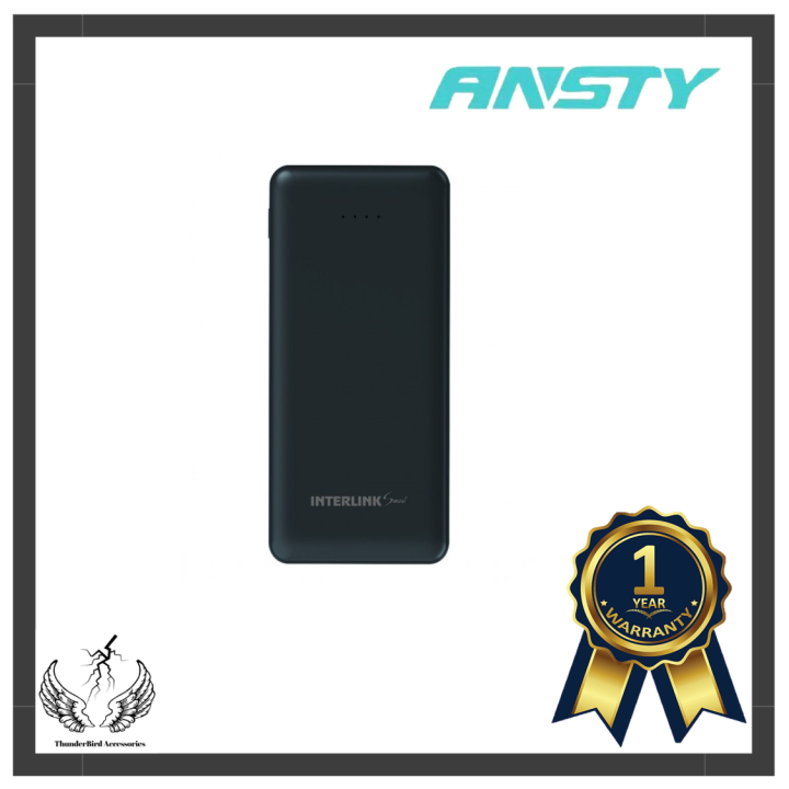 INTERLINK 10000mAh Smart Power Bank with LED Indicator - Compact & Portable Charger