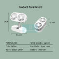 DoomHot Rechargeable Fan Double-Head Fan Desktop Electric Fan Mute Strong Wind Fan Fold-able Adjustable Washable Fan Telescopic Fan 3 Speeds USB Rechargeable Fan Portable Table Fan Folding Fan for Office Car. 