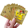 10 Pcs Pokemon Gold Foil Cards Pack Anime Cartoon Pokemon English Version Tcg Card For Fans Collection. 