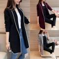 Front Open Long Coat Dual Pockets Jacket. 