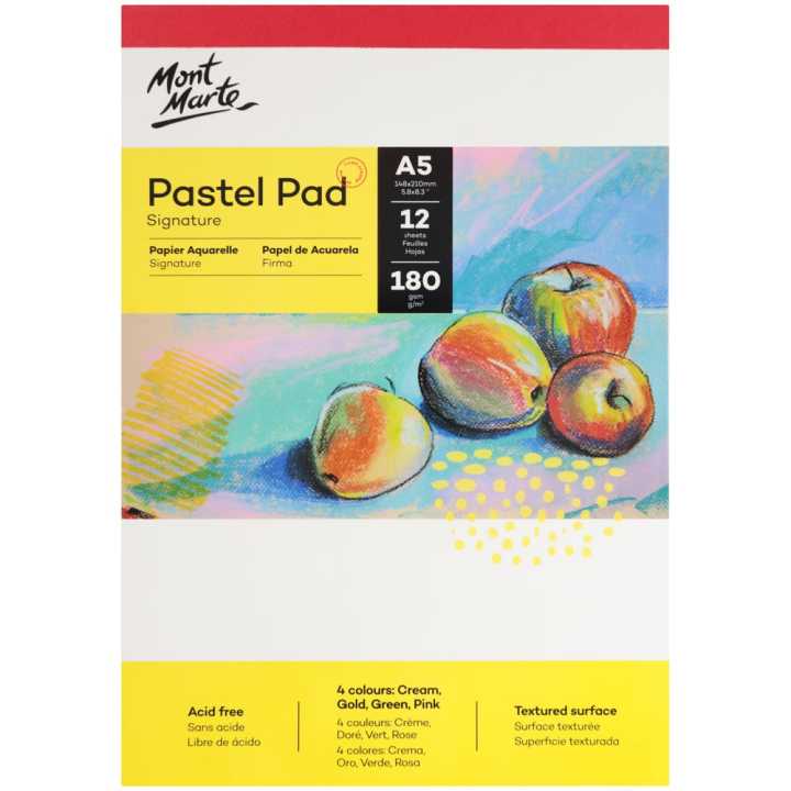 MONT MARTE Signature Pastel Pad 4 colours 180gsm 12 Sheet A5 148 x 210mm (5.8 x 8.3in)