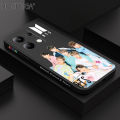 Hontinga for Redmi Note 13 4G Back Cover Fashion Cool BTS Side Design Phone Case Square Soft Liquid Silicone Mobile Cover. 