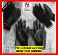 PU coated gloves Palm fit Safety Work glove - Rubber Gloves - 13 guage nylon work Nitrile Gloves Polyester Shell Nitrile Coated Work Gloves - Grip Gloves TPR Coated Precision Work Gloves - bike gloves sport gloves best for work riding Pack of 1 Pair. 