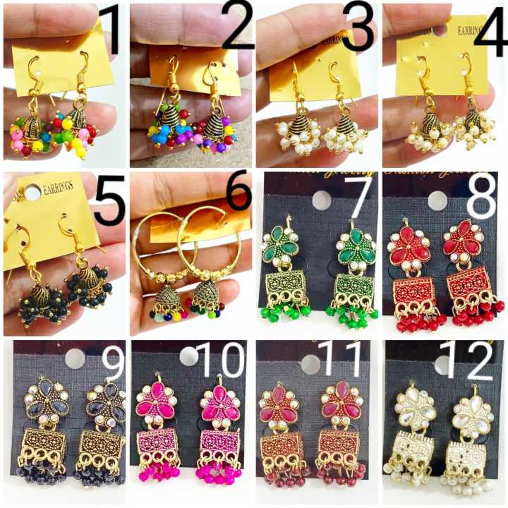One%20pair%20of%20traditional%20multicolor%20jhumka%20earrings%20drop%20earrings%20for%20women%20and%20girls,%20Pakistani%20ethnic%20alloy%20Jhumki%20oxidized%20ear%20wear%20golden%20silver%20ball%20pearls%20studded%20earring%20jhumki%20antique%20design%20for%20party%20and%20wedding%20ceremonies%20-%20Image%202