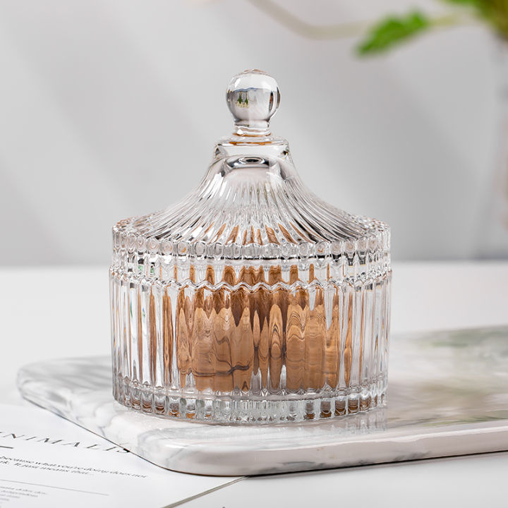Elegant Imported Crystal Glass Candy Jar/Sweets Transparent Crystal Glass Pot/ Multipurpose Crystal Glass Jar (with Lid)