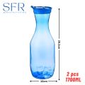 Plastic Carafe Bottle (Pack of 2) 1700ml, Smooth Ice juice and water bottle. 