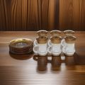 Turkish tea set with 6 cup & 6 saucers, capacity of each cup 75 ml. 