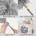Microfiber Duster Extendable with 2m Extra Long Handle, Hand Duster, Bendable Head and Chenille Head, Washable Feather Dusters for Cleaning Cobwebs Ceilings Fans Cars. 