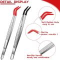 2 PCS Tweezers Curved Bent Rubber Tip Tweezers Stainless Steel Crafts Tweezers for Lab Jewelry Making. 