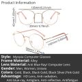 Anti Blue Light Glasses Round Cermin Mata Silau Computer Eyeglasses for Women Men Fashion Metal Frame Specs Korean Style. 