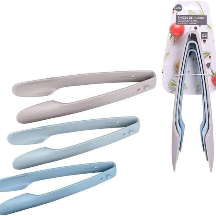 Chumta tong 3pcs Food Serving Tongs - Plastic Nesting Mini Tongs- for snack / candy / salad / bread / cake