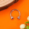 JHJT 18G Stainless Steel Horseshoe Nose Piercing Star Septum Nose Ring Women Nostril Body Jewelry. 