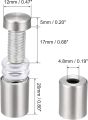 Stainless Steel Wall Spacers, Plexiglass, Sign Holder, Advertising Screw, Screw Glass Standoff Holder for Mounting and Fixing the Glass (12 x 25 mm), Pack Of 4, 8 And 20.. 