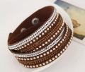 Design Crystal Rivet Multilayers Bracelet. 