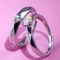 New Design Cubic Zirconia King Queen Silver Couple ring for Women. 