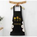 Kitchen Cooking Apron With Hand-Wipe Pockets Waterproof For Cooking Baking. 