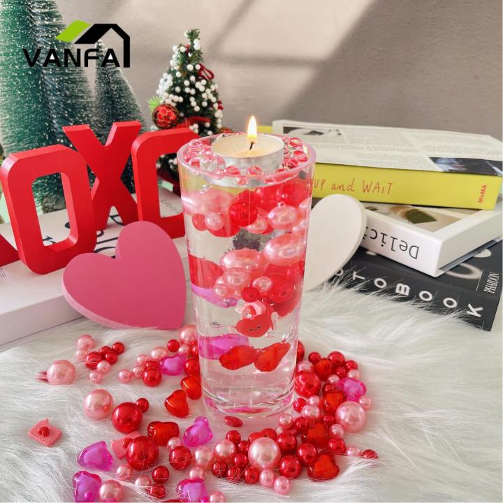 Vase Filler Decorations Romantic Valentine's Day Vase Fillers Vibrant Love Heart Beads for Stunning Decor Party Accessories Plastic Vase Fillers