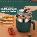 Electric 1.5 L Multi Cooker Kettle with Concealed Base Multifunction Cooking Pot Noodle Maker Egg Boiler Vegetable and Rice Cooker and Steamer Steamer for Home, Office and Travel/blue color without steamer. 