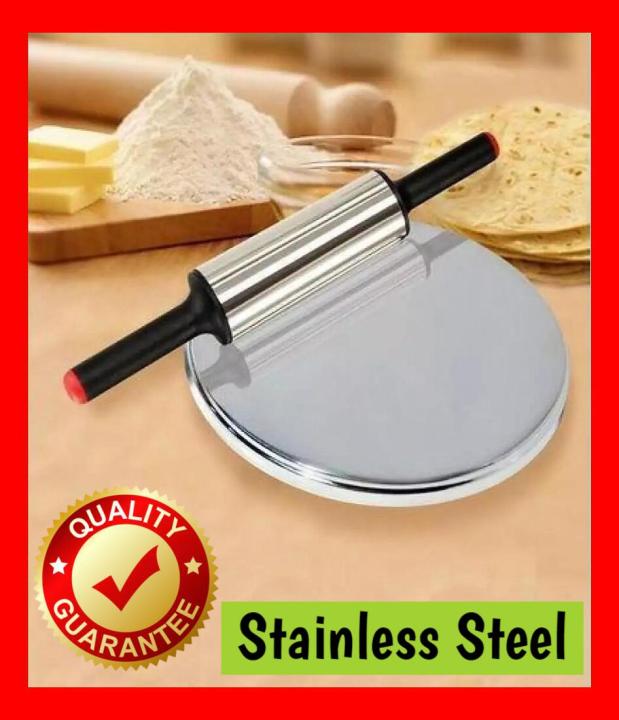 Rolling Pin and Dish Stainless Steel Roti Paratha maker Belan & Chakla  Hand Made Wooden Chakla Belan Rolling Pin Kitchen Utensils  chakla Wooden belan roti  chapati Maker Rolling pin