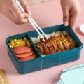 Lunch Box 3 Compartment With Utensils Eco-Friendly Leakproof Microwave Safe. 