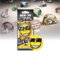 AREON Smile I Emoji Design Hanging Car Air Freshener -Black Crystal-. 