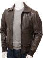 Mens Antique Brown Leather Flight Jacket Bolberry. 