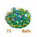 Pack of 75 Marbel Balls for Kids / Multi Color Marbel Balls. 