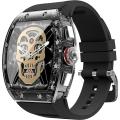 Green Lion Carlos Santos Smart Watch, Magnetic Charging, IP67 Waterproof, 1.57 Inch Display, Bluetooth:BT3.0, Battery:290 mAh (Black). 