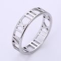 Kpop Seventeen Same Style Stainless Steel Jewelry Roman Numeral Titanium Steel Cutout Ring. 