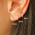 925 Sterling Silver Small Hoop Earrings For Women Ear Bone Hoop Simple Mini Small Round Circle Earrings Silver Earrings Hoop. 