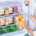 Fridge Storage Containers Produce Saver, Refrigerator Organizer with Handle & Lid To Keep Fresh for Produce, Food, Fruits, Vegetables, Meat and Fish, Clear. 