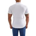 Canis-Men Casual Shirt, Solid Color Short Sleeve Lapel Neck Slim Fit Button-Down Leisure Tops. 