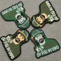 YOU NEVER GO FULL RETARD Knight Soldier Embroidery PVC Rubber Fighter Carton PVC Fabric Human Patch For Bag Hat Sticker Military. 