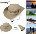 Sun Hat for Men Cotton Summer Breathable Foldable Safari Boonie Hat. 