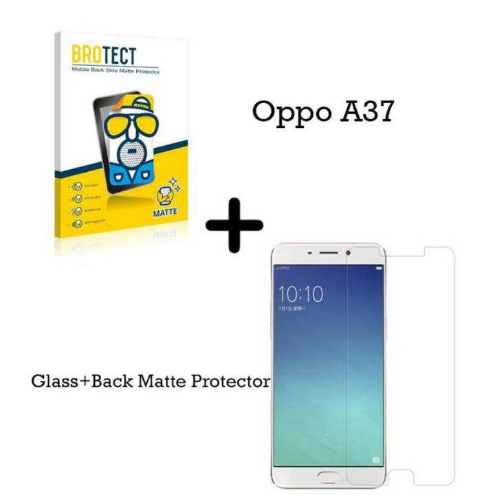 Oppo A37 Polish 2.5D Polish 2.5D Tempered Glass Screen Protector + Oppo A37 Back Protector Matte For Oppo A37